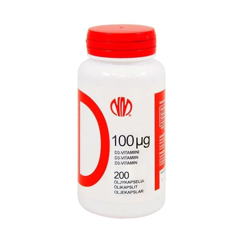 D3 - Vitamiini 100 µg  200 kapselia